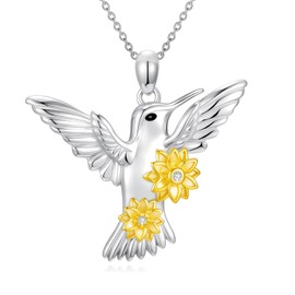 Dralox Hummingbird Necklace, Daisy Pendant S925 Zircon Jewelry Gifts for Women