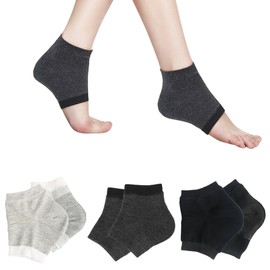 3 Pairs Gel Socks Relieve Heel Pain Heel Prevent Skin from Chapping Sock Comfortable Soft Washable and Durable for Repeated Use Gel Heel Socks for Women Men Day Night Care Skin