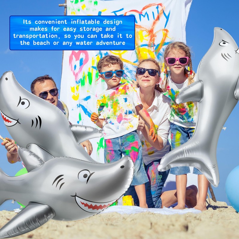 3 Pack 40 Inch Inflatable Shark Large Blow Up Shark