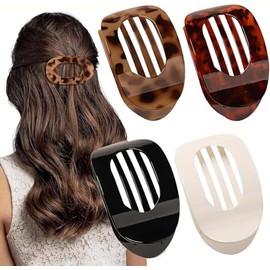 Broches Para Cabello De Mujer, 4 Pasadores Y Pinzas Planas Para Cabello, Para Peinados Elegantes Y Coletas Diarias, Accesorios Para Mujeres Y Niñas, H