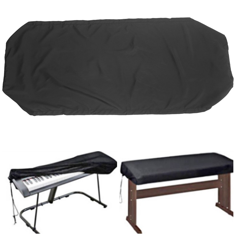 Electronic Piano Cover Black Waterproof DustProof Stretchable Cloth for Keyboards(88-Key