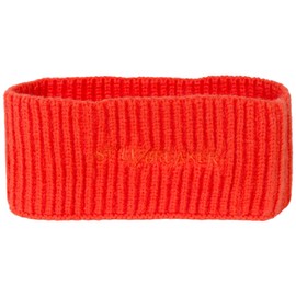 styleBREAKER 04026068 Women's Knitted Headband with Ribbed Pattern, styleBREAKER Logo Stick, Warm Winter Headband, Colour: Orange