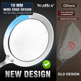 Walfos Walfos Skimmer Spoon,304 Stainless Steel Fine Mesh Strainer,Foam Strainer Oil Filter,Ultra Fine Mesh Strainer Perfect For Separation Of The Floating Foam,Fat,Set fo 2