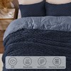 BEDELITE Fluffy King Size Comforter Set - Navy Blue Fleece