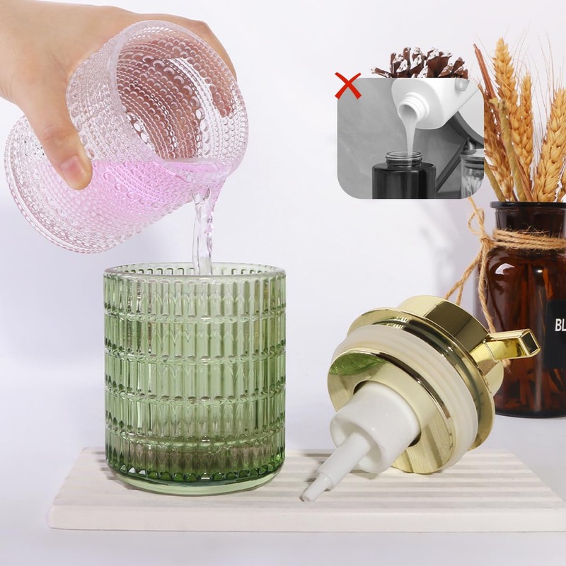 Tonxus Green Foaming Soap Dispenser, Glass Foam Hand Soap Dispenser