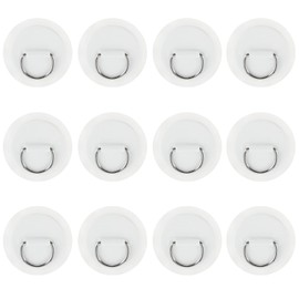 Yetaha 12PCS Stainless Steel D Rings Patch, White D-Ring PVC Patch, Round Shape D Ring Pad for Inflatable Boat Raft Dinghy Kayak Canoe Surfboard Stand Up Paddle Board, NO Glue Included