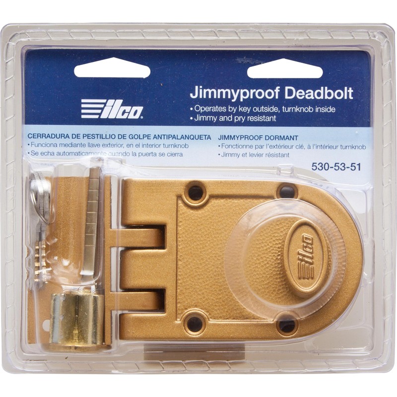 Kaba Ilco Auxiliary Lock, Jimmyproof Deadlock, Bronz (530-53-51)