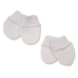 Nursery Time Baby Boys Girls Unisex Scratch Mittens - Pack of 4 Pairs - White, Pink or Sky Blue Colour (White)