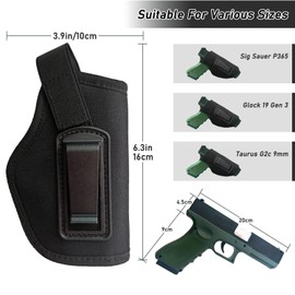 Gagedecy Gun Holster,IWB/OWB Holster for Men/Woman Concealed Carry,Fit: Glock 19 17 43 X Holster-Taurus G2C/G3C-Sig Sauer P365,Pistol Holsters Fits Subcompact Handguns,Right/Left,Black
