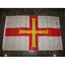 Moon Knives 3x5 Guernsey British Dependency Baliwick Flag 3x5 Banner Brass Grommets - Party Decorations Supplies For Parades - Prime Outside, Garden, Men Cave Decor Flag