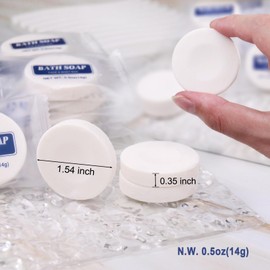 SLequipo Bulk Bar Soap Round, 200 pcs Mini Soap Bars Bulk Individually Wrapped, 0.5 oz Travel Soap Small Hotel Soaps Travel Size Toiletries for Hotel Guest Bathroom(Round)