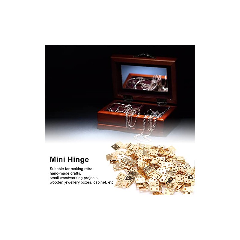 Mini Bisagras de Latón Macizo, 100 Piezas con Tornillos, Diseño