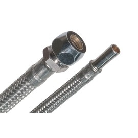 SFX® Flexible Hose 70 cm Reinforced Hose 10 mm Pipe Connector x Crimp Fitting Stainless Steel Connection Hose Tap Mixer Tap 700 mm