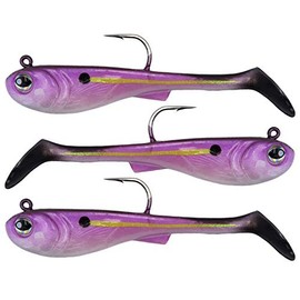 FISHN® GRUMPYbaby Rubberfish Set - Weight: 13g, Length: 11cm - Extreme swimming action, fishing lures for pike fishing, Softbait (3 pieces) (GRUMPYbaby Purple Rain)