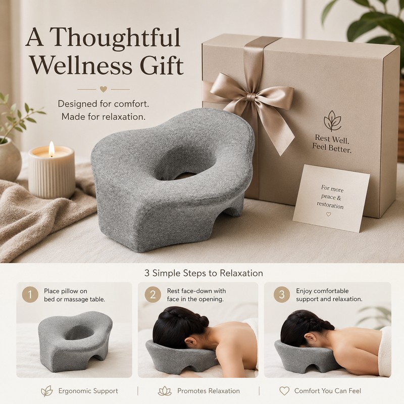 Face Down Memory Foam Pillow for Prone Rest – Ergonomic