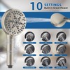 12" All Metal Shower Head, High Pressure 10-Spray Handheld Showerhead