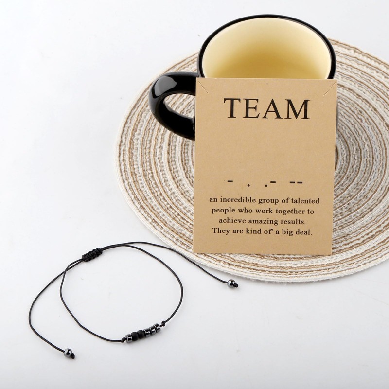 MAOFAED Team Morse Code Bracelet for Teammate Team Appreciation Gift