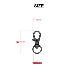 50pcs Swivel Snap Hooks Premium Metal Gun Black Lobster Claw Trigger Clasps for Lanyard Keychain Rings Bag Purse Tag Jewelry Making DIY Crafts Length 1.26inch(32mm) Inside Width 0.39inch(10mm)