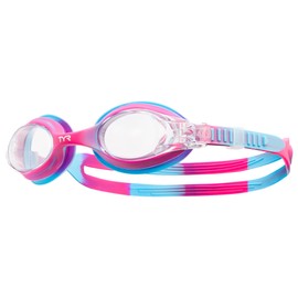 TYR Swimple Tie-Dye Kids' Swim Goggles - Non-Mirrored Swimming Goggles for Competitive Training and Recreation - Anti-Fog, UVA/UVB Protection, Watertight Seal - Pink/Blue