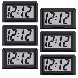 Car Dashboard Digital Clock - with Jumbo LCD Time & Day Display - Mini Automotive Stick On Watch for Car Truck Dashboard & Air Vent (Black-6)
