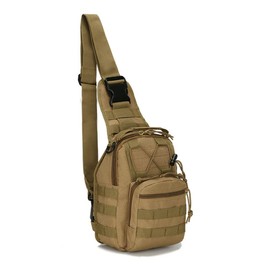 Tactical Chest Bag Backpack Mens Crossbody Sling Messenger Shoulder Pack AU Khaki