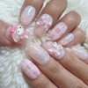 Pink Star Handmade Nail Tips - Medium Oval / 핑크