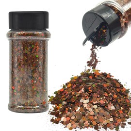 Coffee - Brown Holographic Craft Glitter - 2oz Glitter Shaker Bright Colorful Mix Chunky Body Glitter Bulk - 24 Colors in Shaker, Cosmetic Grade Glitter - LB406