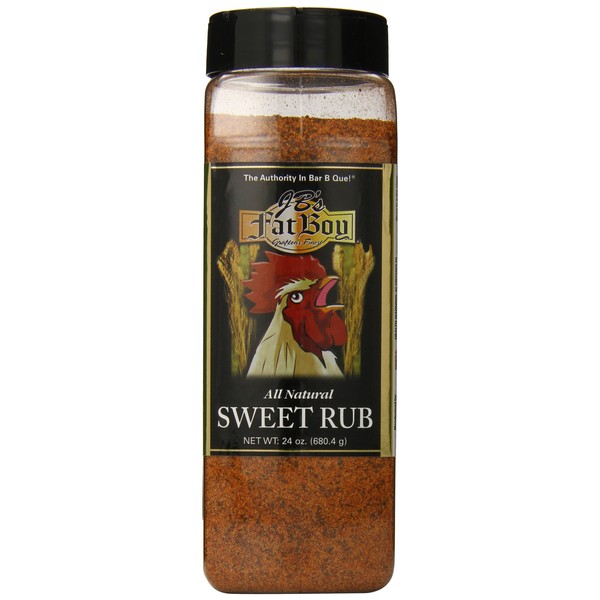 Fat Boy Natural BBQ Sweet Rub - Perfect for Pork, Chicken, Pulled Pork and Ribs - Clean Ingredients, No Preservatives and No MSG - 24 oz (680g)