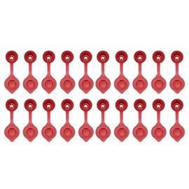 sourcing map 50pcs Fuel Gas Can Vent Caps 8 x 60mm Plastic Gas Tank Jug Vent Collar Cap for Metal Fuel Jugs Old Style Gas Fuel Water Can Jug, Red