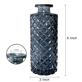 Diffuser Glass Bottle with Cork, Reed Diffuser, Oil Fragrance, Small Flower Decoration Glass Bottle Vase (Gray)