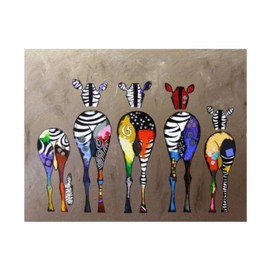 WOWDECOR Paint by Numbers Kits for Adults Kids Seniors Junior Beginner, Number Painting - Colorful Zebra Family Butt 16x20 inch (Frameless)