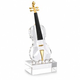 K9 Crystal Violin Figurine, 9.8-Inch Gift for Music Lovers