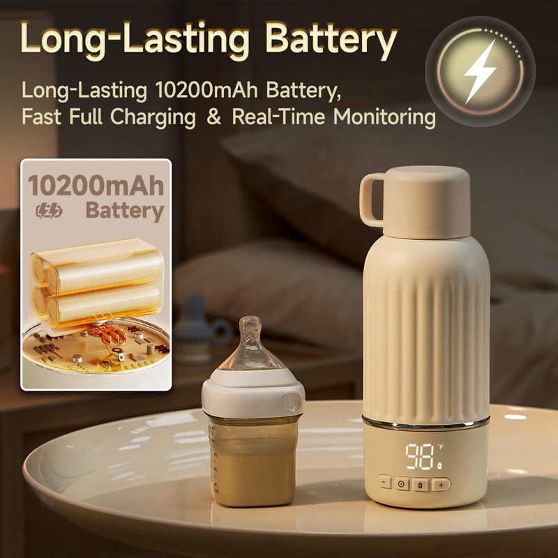 Snow Bear Portable Bottle Warmer for Travel, Fast Heating in