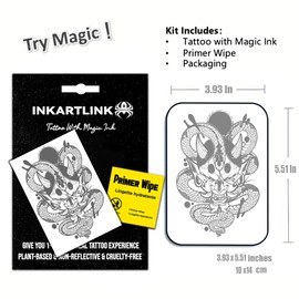 INKARTLINK Semi Permanent Tattoo, Temporary Tattoo, party tattoo, beautiful and realistic design, fun tattoo experience, cruelty-free, non-reflective, waterproof (Prajna 2)