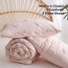 Bildenly Boho Tufted Comforter Set Queen Size Pink Heart Tufted