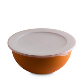 Omada Sanaliving Line Large 6.5 Litre Kitchen Bowl with Lid, Lightweight, Shatterproof, Dishwasher Safe, Orange