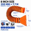 8 Inch Flexible PVC Duct Hose, 25 FT Orange Exhaust