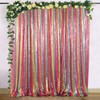 ShiDianYi Rainbow Backdrop Curtains 4FTX10FT Sequin Backdrops 2 Panels Colorful