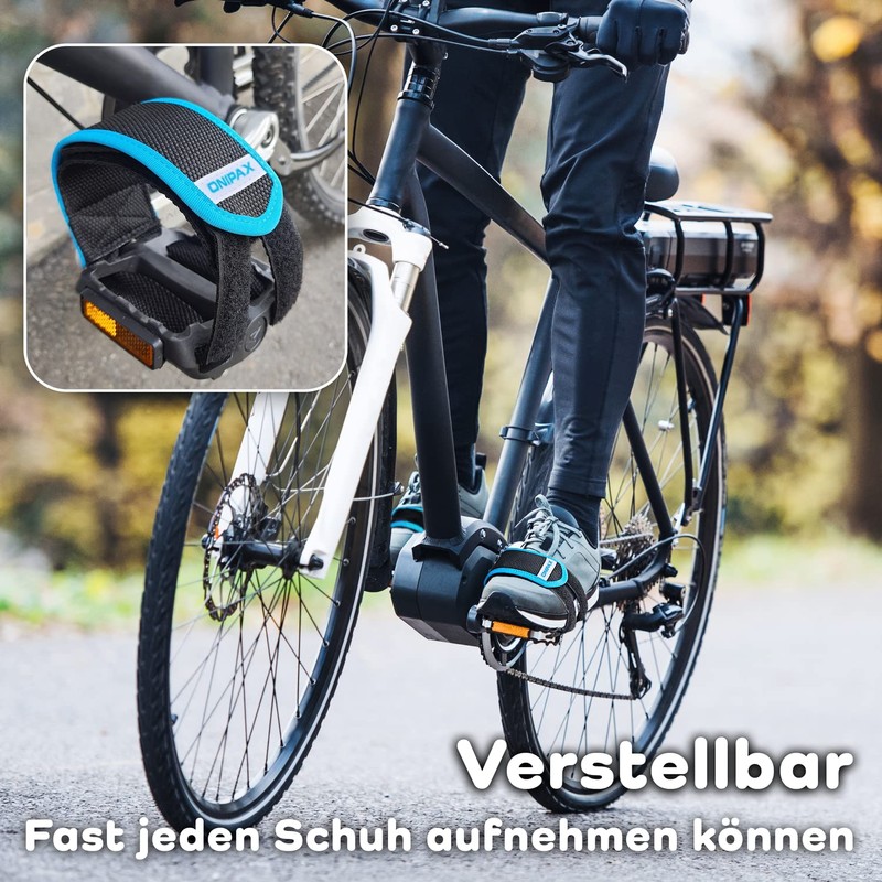 ONIPAX 1 Pair Bicycle Pedal Straps (Blue)