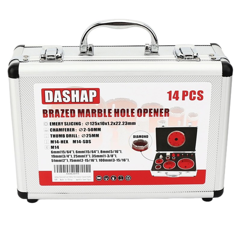 Diamond Hole Saw Kit,14 PCS Porcelain Tile Drill Bits Set