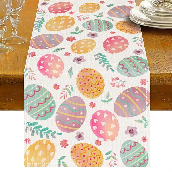 Oeyliz Easter Table Runner Easter Egg Table Runners Kitchen Dining