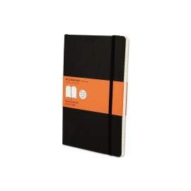 Moleskine Classic Softcover Notebook, Ruled, 8 1/4 x 5, Black Cover, 192 Sheets - MSL14