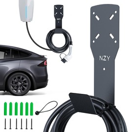 NZY EV Charger Holder Wall Mount,Heavy Duty Large J-Hook for Universal Electric Vehicle Charger Cable Puller,Durable Steel Hooks for Indoor/Outdoor Use,Electric Vehicle Charger Cable Storage Accessory