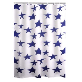 RIDDER Shower Curtain Textile Star Blue 180 x 200 cm