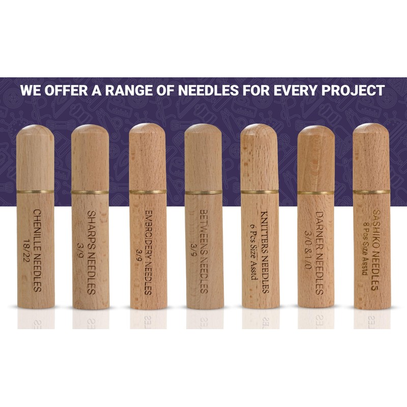 The Quilted Bear Gold Eye Sashiko Embroidery Needles, Assorted Sizes