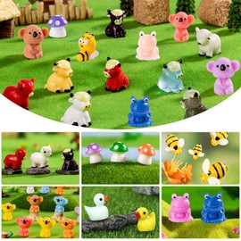 Cerulume 52 pcs Mini Animals, Fairy Garden Accessories Tiny Animals Cute Figurines Bulk, Little Plastic Animal for Aquarium, Dollhouse, FCraft Decorations, Landscape Decor