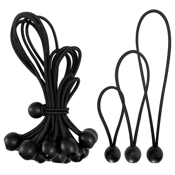 MOSNOW 15 x Tensioning Elastic Bands with Ball, Professional Tarpaulin