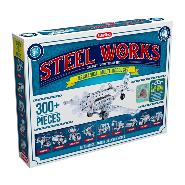 Schylling Steel Works Mechanical Multi-Model Construction Building Kit