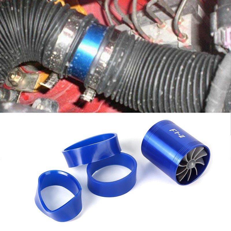 Air Intake Turbo Supercharger Dual Fan Gas Fuel Saver F1‑Z