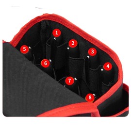 T TOVIA,Small Canvas Tool Pouch Tool Organizer Bag Electricians Organizer Pouch Waist Bag for Tools with 6 Roomy Pockets, 8 Tool Loops, Adjustable Waist Strap for DIY Electricians Carpenters